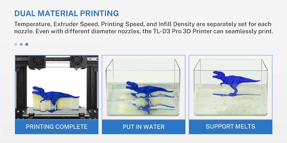 Impresora tenlog dmp 3d de doble material de impresión